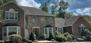 House exterior in Morristown NJ during ideal weather conditions for exterior painting